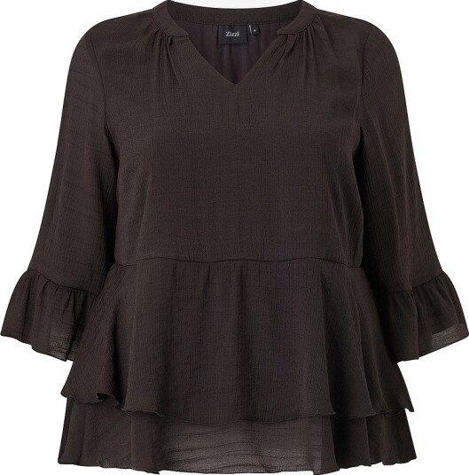 Zizzi Bluse Cazoey 3/4 Blouse Brun