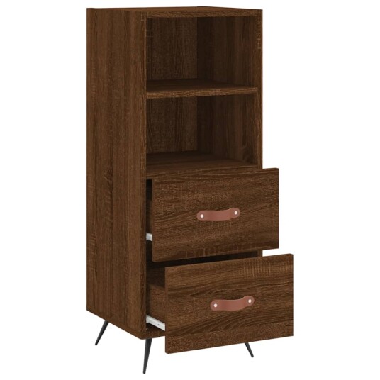 vidaXL Skjenk brun eik 34,5x34x90 cm konstruert tre