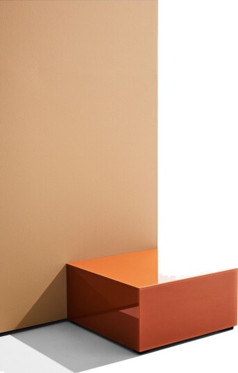 PastillPop bord i farget glass 60x60 cmBrunSofabord