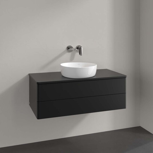 Villeroy & Boch  Antao Servantskap med 2 skuffer 100x50x36 cm m/lys Sort Matt