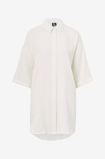 Vero Moda - Lang skjorte vmNatali 3/4 Long Overshirt - Hvit