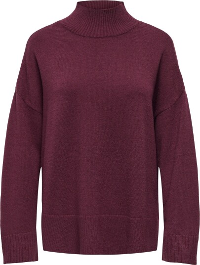 Only Mary Long Sleeve High Neck Slit Knit Burgunder XL Only Mary Long Sleeve High Neck Slit Knit Burgunder XL