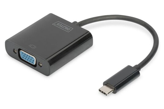 ASSMANN USB-C til VGA Adapter 1080P Videokabel for PC og Mac