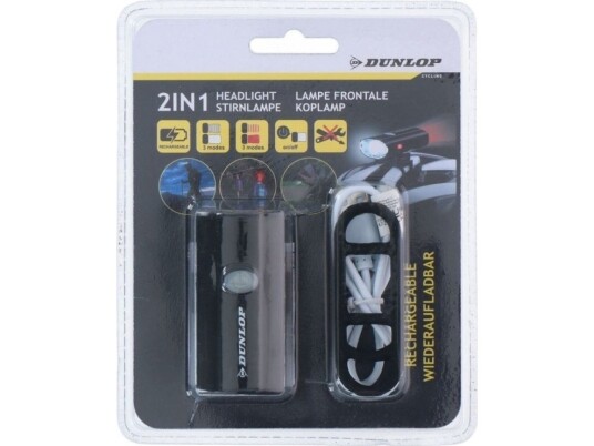 Dunlop Sykkellampe 2In1 Usb Lading, Holder For Montering På Hjelm Dunlop Sykkellampe 2In1 Usb Lading, Holder For Montering På Hjelm