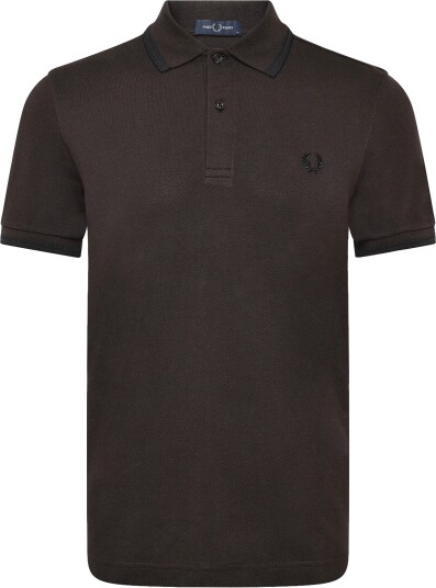 Fred Perry Twin Tipped Fp Shirt   RICH BROWN/BLACK   L