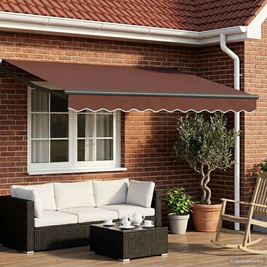 vidaXL Elektrisk Utrekkbar Markise Brun 2,5 x 2 m