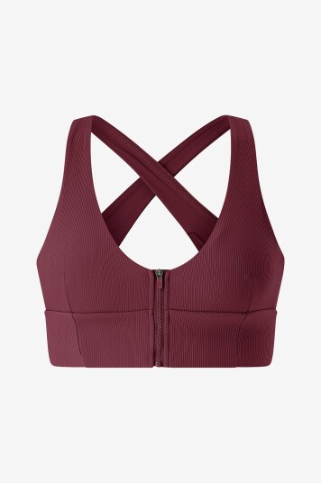 Aim'n - Sports-BH Ribbed Performance Zipped - Rød