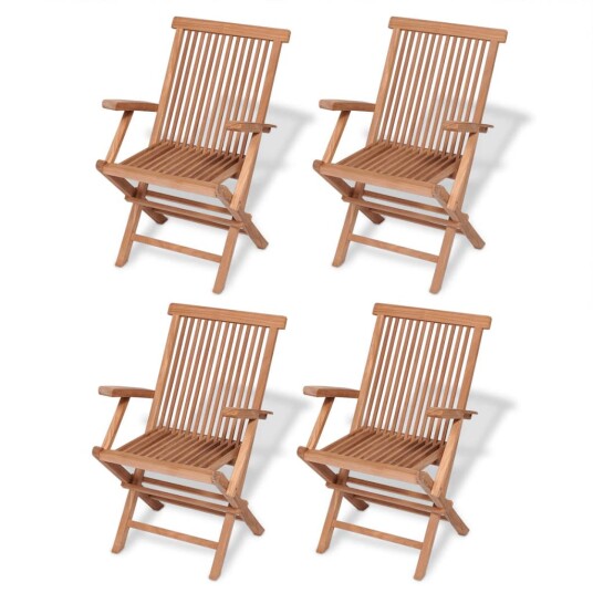 vidaXL Utendørs spisestue 5 deler heltre teak
