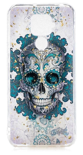 INCOVER Huawei Mate 30 Lite Fleksibel Deksel Sugar Skull m. Glimmer Gjennomsiktig