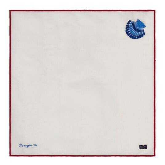 Lexington Shell embroidered tøyserviett 50x50 cm hvit/blå/rød