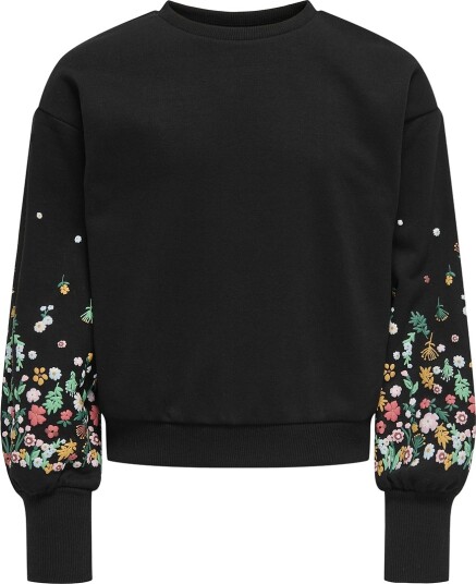 kids ONLY Black Sleeve Flower Kogbrooke L/S O-Neck Flower Swt Noos 146-152