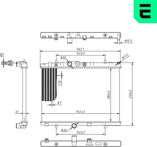 Radiator, motorkjøling ERA 673643
