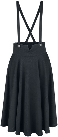 Voodoo Vixen - Rockabilly Middellangt skjørt - Toyin Svart Herringbone Overall Skjørt - S til 4XL - Damer - svart