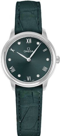 Omega Dameklokke 434.13.28.60.60.001 De Ville Prestige Grønn/Lær