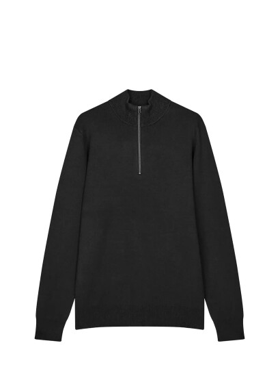 Mads Nørgaard Urban Chase Half Zip Knit - Black - L Mads Nørgaard Urban Chase Half Zip Knit - Black - L