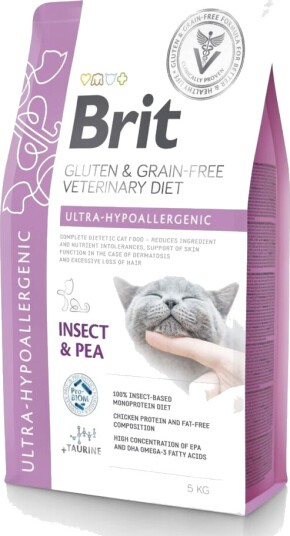 Brit Veterinary Diet Cat Grain Free Ultra Hypoallergenic Insect & Pea 5 kg