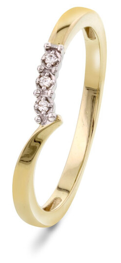 Pan Jewelry Pan Jewelry Ring i 585 gult gull med diamanter 0 02 ct storrelse 50