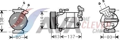 AC-kompressor AVA COOLING SYSTEMS RTAK437