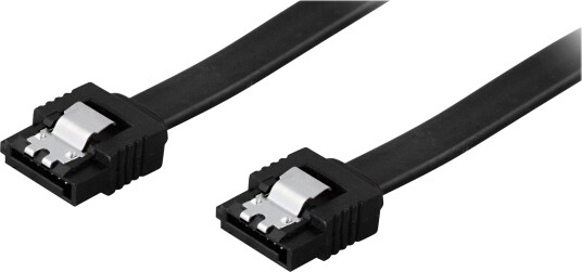 Deltaco SATA-kabel 30 cm 6Gb/s med Lås-Clips Svart Deltaco SATA-kabel 30 cm 6Gb/s med Lås-Clips Svart