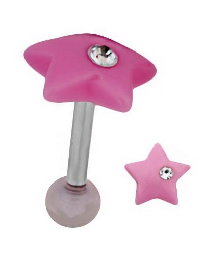 Candy Star Tragus/Helix Rosa Strl 1.2 x 8 mm