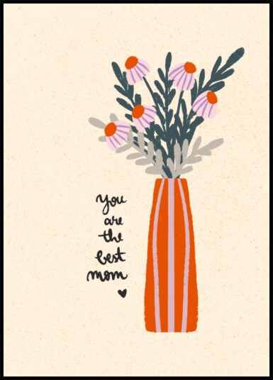 Best Mom Flower Vase Plakat / 50x70