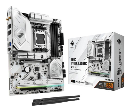 Asrock B850 Steel Legend WiFi Hovedkort ATX med AMD AM5 Socket Asrock B850 Steel Legend WiFi Hovedkort ATX med AMD AM5 Socket