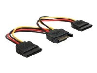 Delock 15 cm SATA-strømkabel med rett kontakt, Rød