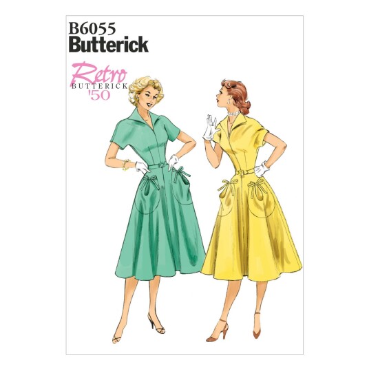Butterick 6055- Retro Kjole A5 (6-8-10-12-14)