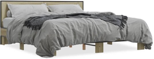 Sengeramme sonoma eik 180x200 cm konstruert tre og metall 8721102613845