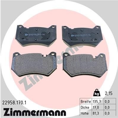 Bremseklosser ZIMMERMANN 22958.170.1