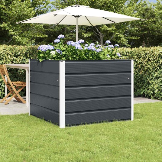 vidaXL Plantekassed Antrasitt 100 x 100 x 75 cm Stål