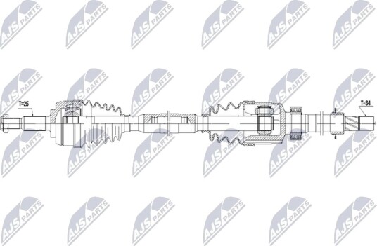 NTY NPW RE 259 Drivaksel