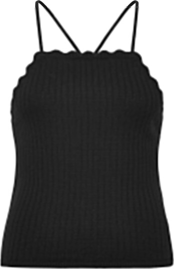Monki Open Back Knitted Top   Black   M