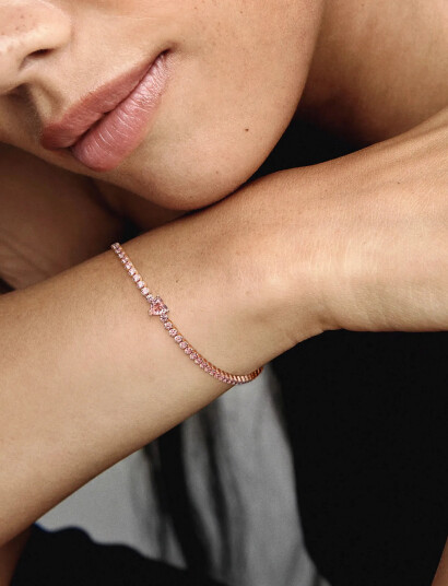 Pandora Heart 14K Rose Gold-Plated Tennis Bracelet With Orchid Pink Crystal - Pink - 20 CM Pandora Heart 14K Rose Gold-Plated Tennis Bracelet With Orchid Pink Crystal - Pink - 20 CM