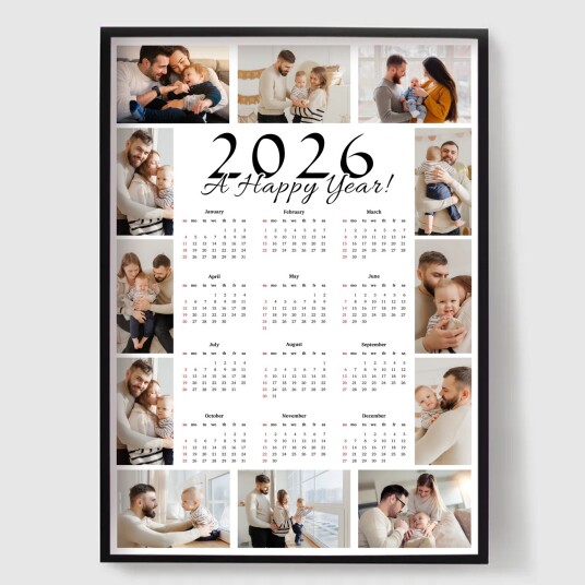 Namly Design Personalisert Plakat Familiekalender 12 Bilder POSTERVW76FW