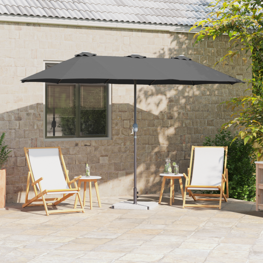  Hageparasol Antrasitt 380 x 196 x 235 cm Pulverlakkert stål