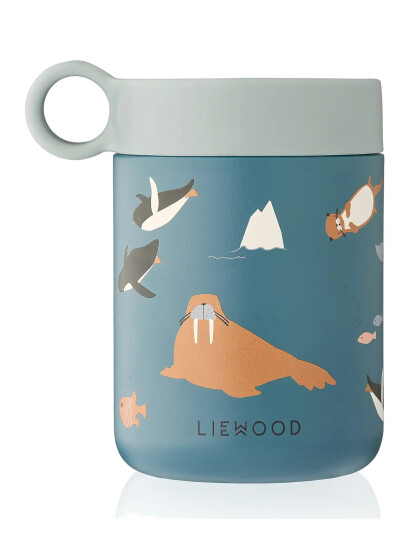 Liewood Kiani Printed Food Jar - Blue - ONE SIZE