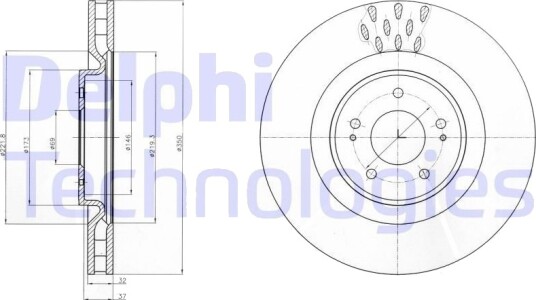 DELPHI BG9072C Bremseskive DELPHI BG9072C Bremseskive