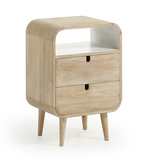 Kave Home - Gerald Sengebord 60x40 Natur/Hvit Unoliving 1686452-01-0 1529641-01-0