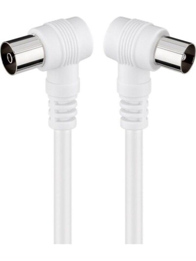 Pro Vinklet Antennekabel 10m 70dB Dobbeltskjermet Hvit
