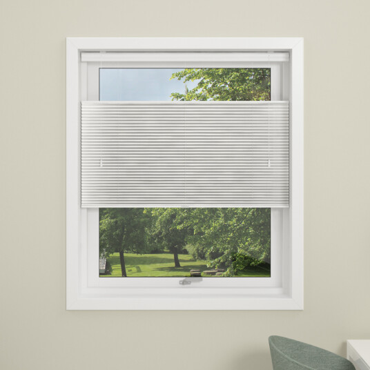 DEBEL PLISSÉGARDIN TOUCH SPLIT LYSDEMPENDE HVIT 100X160