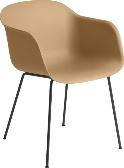 Muuto Fiber Spisestol med Armlener og Base Oker/ Sort