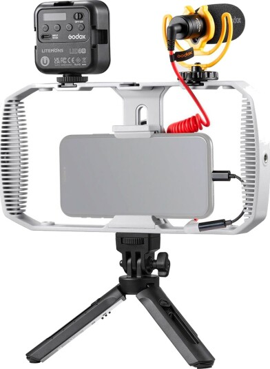 Vlogge-Sett - Godox Vk1 Trådløs Mikrofon, Rgb Led-Lys, Mini Stativ Vlogge-Sett - Godox Vk1 Trådløs Mikrofon, Rgb Led-Lys, Mini Stativ