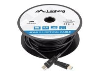 Lanberg - High Speed - HDMI-kabel med Ethernet - HDMI hann til HDMI hann - 80 m - dobbeltisolert - svart - Active Optical Cable (AOC), 8 K 30 Hz (7680 x 4320) støtte, 4K 144Hz støtte, 8K60Hz (7680 x 4320) support (DSC), DSC 1.2 support Lanberg - High Speed - HDMI-kabel med Ethernet - HDMI hann til HDMI hann - 80 m - dobbeltisolert - svart - Active Optical Cable (AOC), 8 K 30 Hz (7680 x 4320) støtte, 4K 144Hz støtte, 8K60Hz (7680 x 4320) support (DSC), DSC 1.2 support