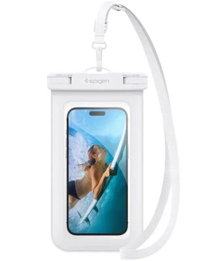 Spigen A601 Universell Vanntett Deksel - Hvit / Gjennomsiktig (Maks. Mobil: 163 x 90 mm)