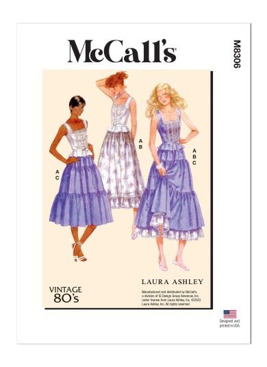 McCall's 8306 - Vintage Topp & Skjørt F5 (16-18-20-22-24)