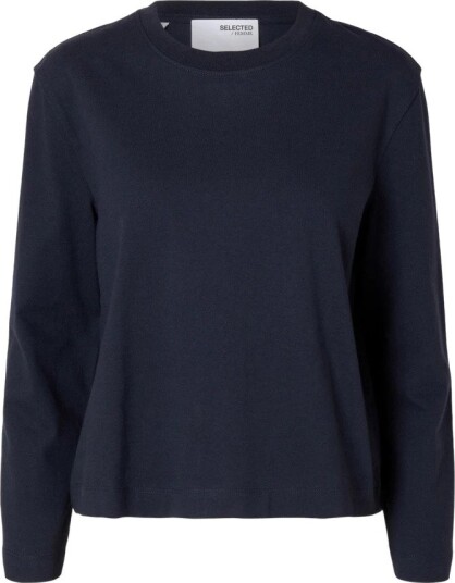 Selected Femme Essential Long Sleeve Boxy Tee Blå XL Selected Femme Essential Long Sleeve Boxy Tee Blå XL
