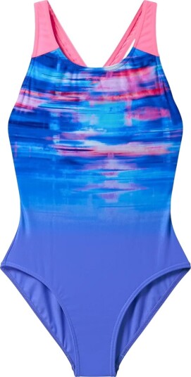 Speedo Badedrakt Trykk Splashback Måneskinn Lavender/Hope Speedo 5 6 år (110 116) Badetøy Blå Lilla Rosa