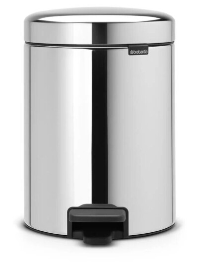 Brabantia New Icon pedalbøtte 5 liter briljant stål