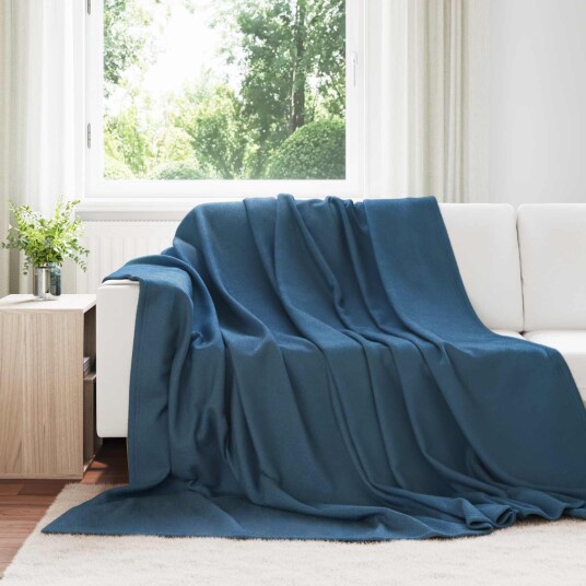 vidaXL Kastepledd 6 pcs Marineblå 270 x 240 cm Fleece